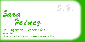 sara heincz business card