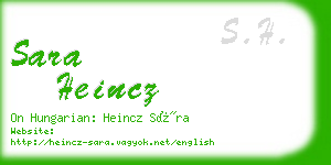 sara heincz business card